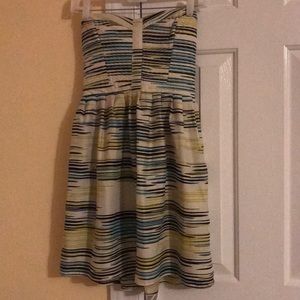 Silk strapless stripe dress!